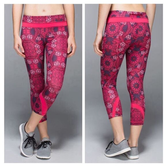 Lululemon Run Inspire Crop II Full-On Luxtreme Prisma Guava Lava Boom Juice 6 - Picture 1 of 9